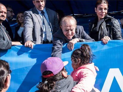 Carlos Menem hace campa&ntilde;a en La Rioja junto a su hija Zulemita.