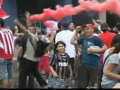 La afición del Estudiantes de La Plata lo celebra como una victoria