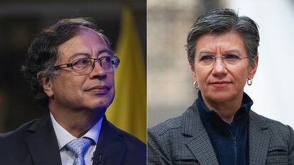 Gustavo Petro, presidente de Colombia, y Claudia López, alcaldesa de Bogotá.