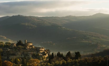 Panorâmica do povo de Montefioralle.