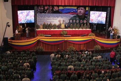 Nicol&aacute;s Maduro, en un acto militar en Caracas.