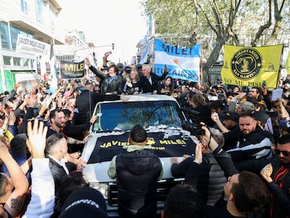 El candidato a la presidencia de Argentina Javier Milei, en un mítin en Buenos Aires, el 25 de septiembre.