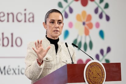 Claudia Sheinbaum en Palacio Nacional en Ciudad de México el 24 de julio del 2025.