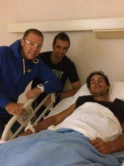 Rafael Nadal, tras la operación.