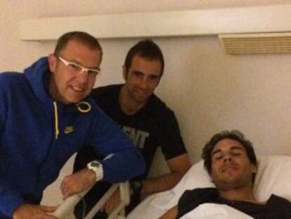 Rafael Nadal, tras la operación.