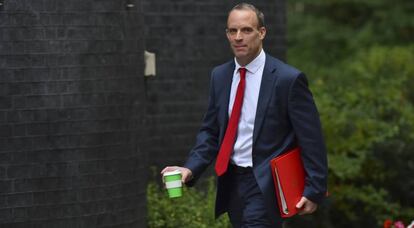 Dominic Raab, el 11 de septiembre a su llegada a Downing Street.