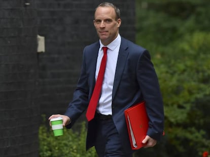 Dominic Raab, el 11 de septiembre a su llegada a Downing Street.