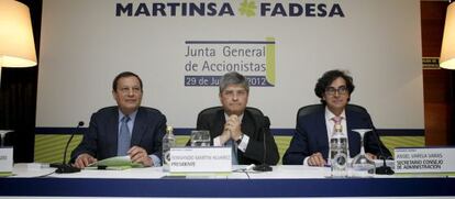 El presidente de la inmobiliaria Martinsa-Fadesa, Fernando Martín en una junta de Accionistas en 2012.