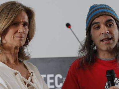 Cristina Garmendia junto a Chema Alonso, Chief Data Officer de Telefónica