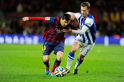 Messi en un lance del encuentro. 