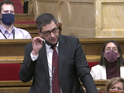 El diputado de Vox Antonio Gallego durante su intervención este miércoles en el parlamento catalán.