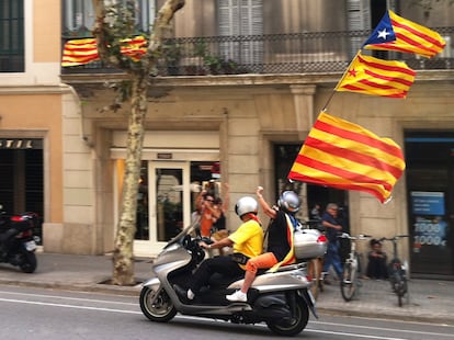 Manifestantes en Barcelona en la Diada de 2012.