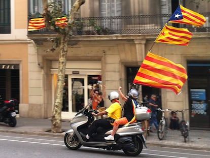 Manifestantes en Barcelona en la Diada de 2012.