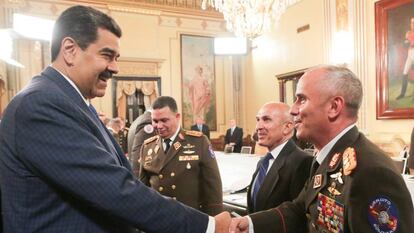 NIcolás Maduro durante una recepción militar en el Palacio de Miraflores.