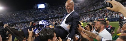 Zidane, en la celebración de la pasada Liga.