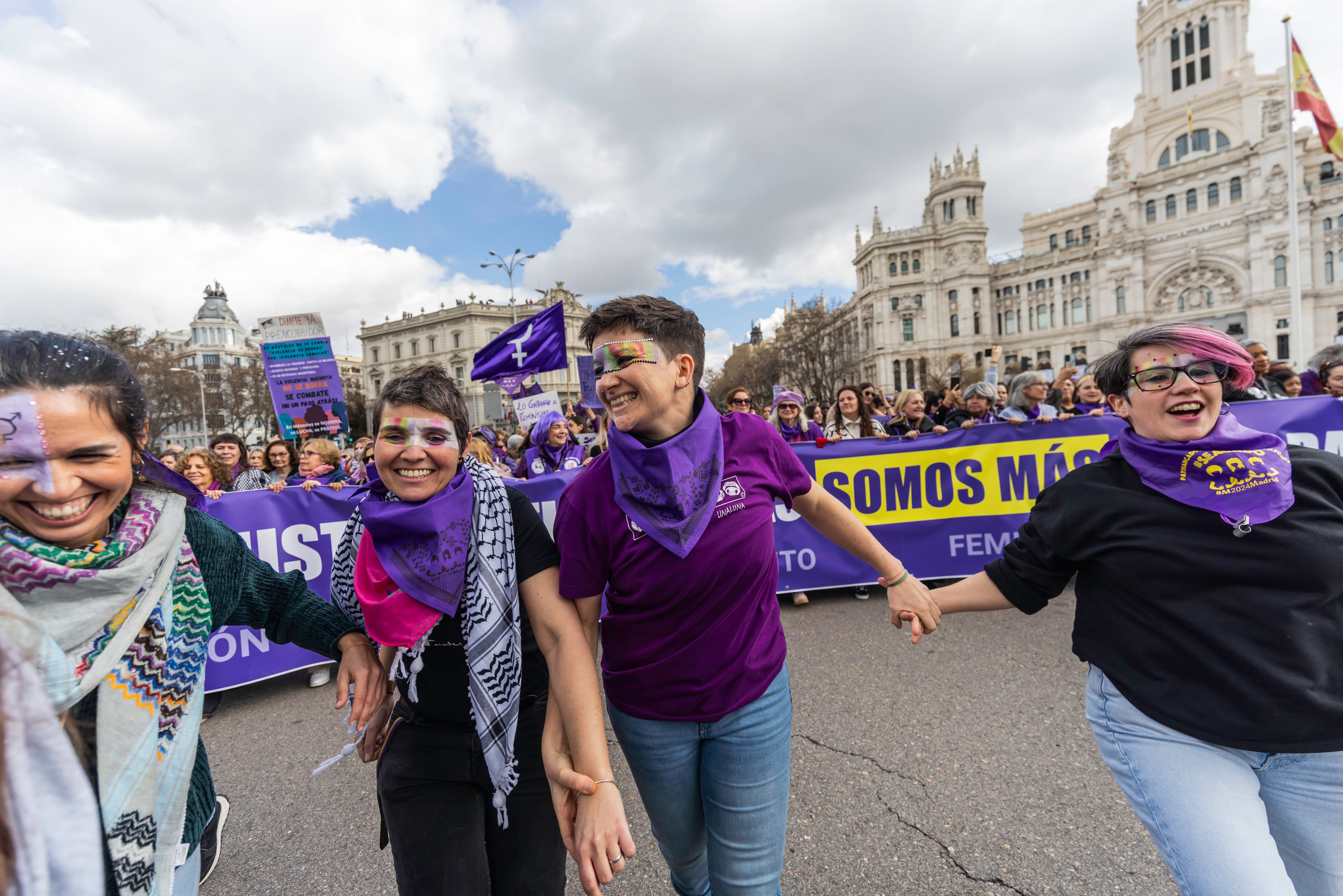 Celebración del 8M en el centro de Madrid.