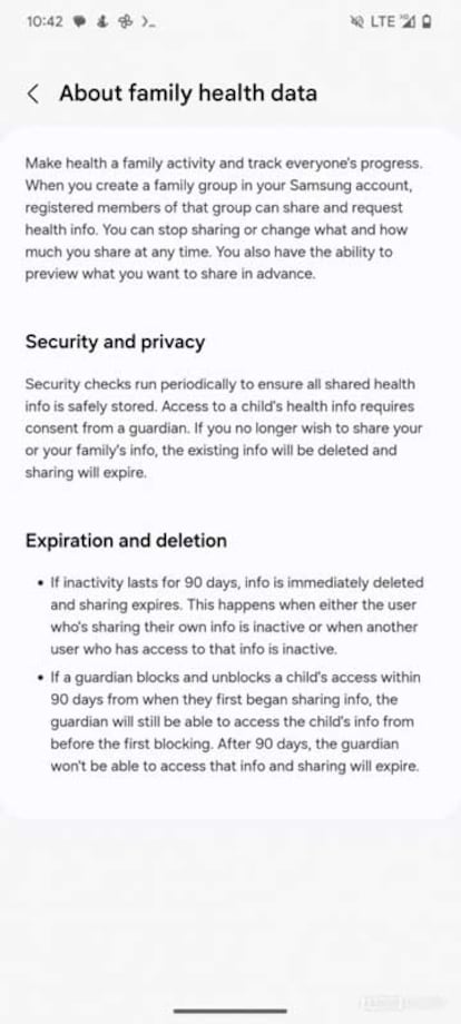 Normas de uso en Samsung Health para las familias