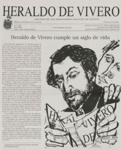 Portada del número conmemorativo del centenario de El Heraldo de Vivero.