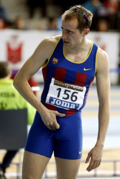 Ángel David Rodríguez, tras lesionarse en Campeonatos de España.