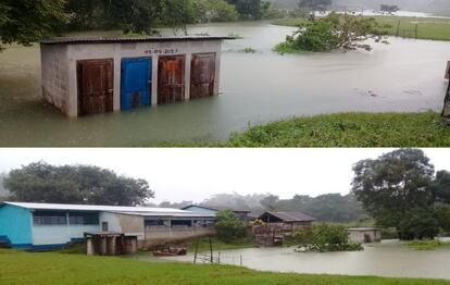 Todo era agua. La cancha de fútbol, el huertito de cada vecino de la comunidad, la gasolinera del pueblo… En octubre y noviembre del año pasado, los huracanes Eta e Iota arrasaron Centroamérica en un año ya fuertemente devastado por la pandemia. La pequeña aldea Sonté, en el departamento guatemalteco de Alta Verapaz, se convirtió de la noche a la mañana en un embalse; en uno de tantos. Para ir de una de las casas a orillas de la carretera principal hasta el colegio, a unos 200 metros, era necesario subirse a una barca y pagar 10 quetzales al “emprendedor” que aprovechó las circunstancias para ganar algo de dinero. En una región en la que una de cada dos personas vive en pobreza extrema, según la Encuesta de Condiciones de Vida publicada en noviembre por el Instituto Nacional de Estadística, ese euro es inasumible.