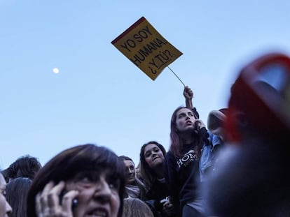 Manifestação em Madri pelo Dia Internacional da Mulher de 2017.
