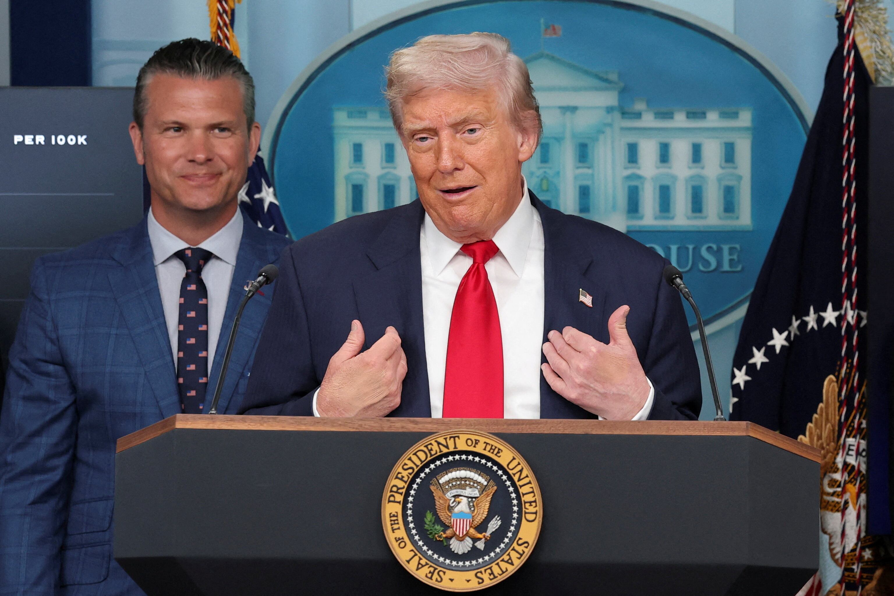 El presidente de Estados Unidos, Donald Trump, durante una rueda de prensa sobre el despliegue de agentes federales en Washington, el 11 de agosto de 2025.