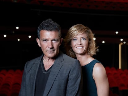 Antonio Banderas y María Casado en el Teatro del Soho.