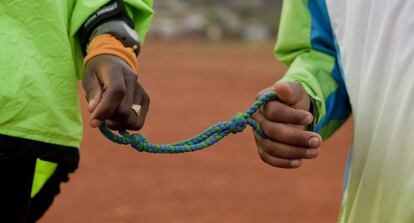 FOTOGALERÍA: El entrenamiento de un corredor ciego