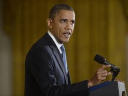 El presidente estadounidense Barack Obama ofrece una rueda de prensa el pasado miércoles en la Casa Blanca, Washington, EEUU.