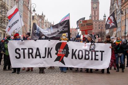 Protestas de la Huelga de Mujeres en Gdansk el pasado 28 de noviembre contra el registro de embarazos y la propuesta para la prohibición total del aborto.