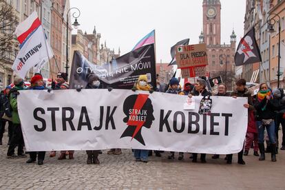 Protestas de la Huelga de Mujeres en Gdansk el pasado 28 de noviembre contra el registro de embarazos y la propuesta para la prohibición total del aborto. 