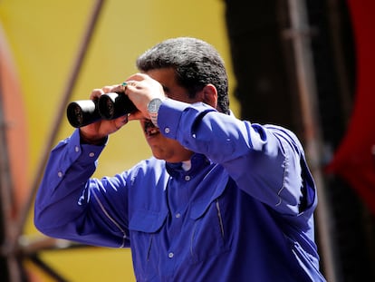 El presidente venezolano, Nicolás Maduro, durante las celebraciones del 1 de mayo en Caracas.