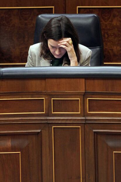 Ángeles González-Sinde, en el Congreso, en diciembre.