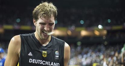 Nowitzki, tras el partido de Alemania ante Italia.