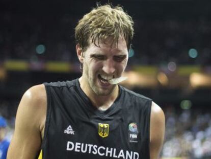 Nowitzki, tras el partido de Alemania ante Italia.