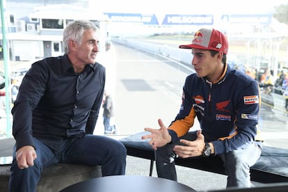 Mick Doohan y Marc Márquez, en una charla organizada por los organizadores del Mundial en Phillip Island.