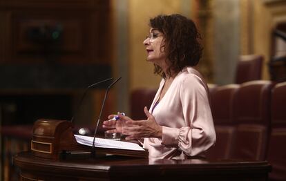 La ministra portavoz y de Hacienda, María Jesús Montero, en el Congreso de los Diputados el 28 de enero.