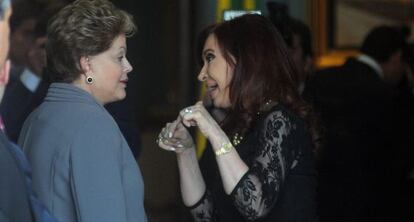 Dilma Rousseff y Fern&aacute;ndez, este jueves.