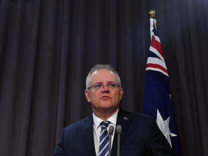 El primer ministro australiano, Scott Morrison, anuncia durante una rueda de prensa que Australia es el objetivo de un ciberataque a gran escala, este viernes en Canberra.


19/06/2020 ONLY FOR USE IN SPAIN