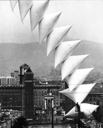 Imagen de la primera exposición de Espai 13, de Josep Ponsatí, en 1978.