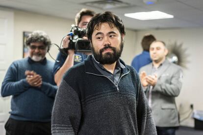 Hikaru Nakamura, momentos después de proclamarse campeón de EEUU 2019, en el Club de Ajedrez de San Luis (Misuri)