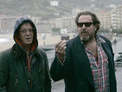 Lou Reed (a la izquierda) y Julian Schnabel, ayer en San Sebastián.