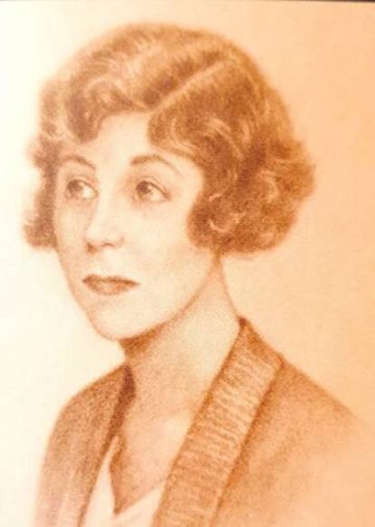 Dibuix de Robert Pérez a partir d'una fotografia d'Àngela Graupera, l'única imatge coneguda d'ella.