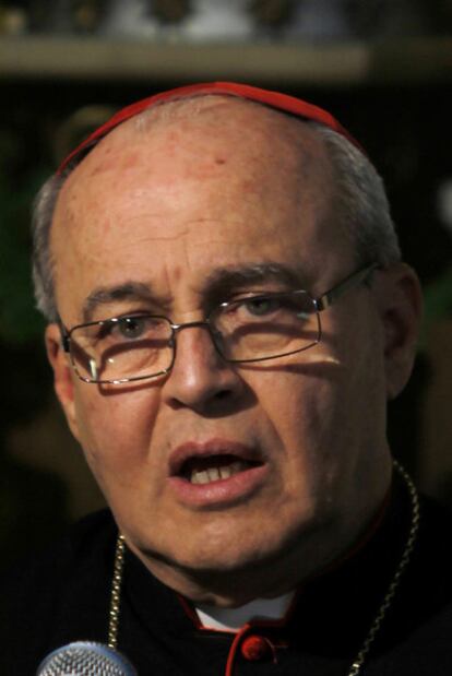 El cardenal Jaime Ortega, durante una conferencia de prensa, el jueves.