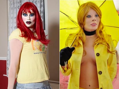 Los hombres que viven como muñecas de goma