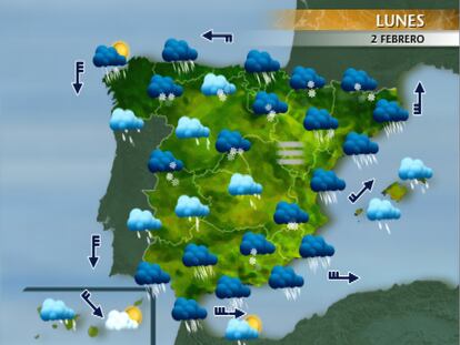Previsión meteorológica para los días 2 y 3 de febrero