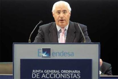 El consejero delegado de Endesa, Rafael Miranda, en la ltima junta de accionistas.