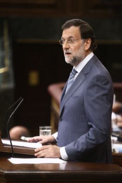 El líder del PP, Mariano Rajoy, en el Congreso de los Diputados