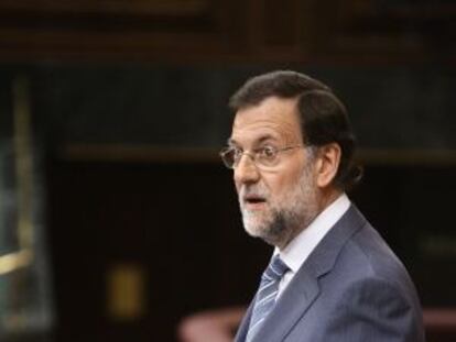 El líder del PP, Mariano Rajoy, en el Congreso de los Diputados