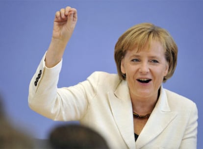 La canciller alemana, Angela Merkel, durante una conferencia de prensa en Berlín.